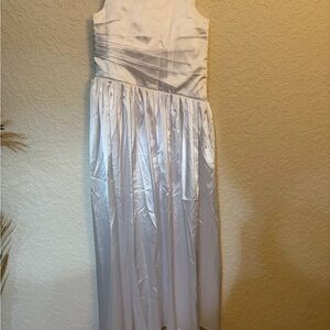 Satin Midi Sleeveless Wedding Dress